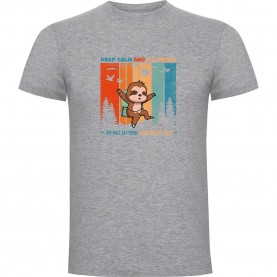 тениска,мъжки,тениски,kruskis,keep,calm,sloth,short,sleeve,t,shirt,heather,grey,(grey)