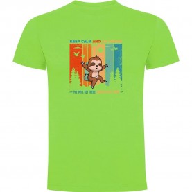 тениска,мъжки,тениски,kruskis,keep,calm,sloth,short,sleeve,t,shirt,light,green,(green)