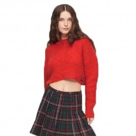 блуза,дамски,пуловери,дамски,плетени,дрехи,superdry,vintage,textured,crop,sweater,orange