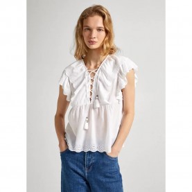 дамски,блузи,дамски,ризи,pepe,jeans,dorotea,short,sleeve,blouse,white
