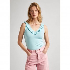 тениска,дамски,тениски,pepe,jeans,leire,sleeveless,v,neck,t,shirt,aqua,blue,(pink)