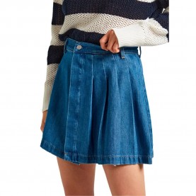 пола,дамски,поли,и,рокли,pepe,jeans,mini,pleat,denim,skirt,blue