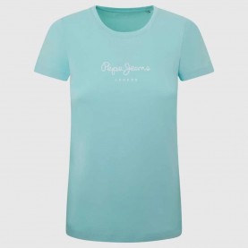 тениска,дамски,тениски,pepe,jeans,new,virginia,short,sleeve,t,shirt,aqua,blue,(blue)
