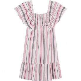рокля,детски,поли,и,рокли,pepe,jeans,regina,short,sleeve,dress,mousse,white,(pink)