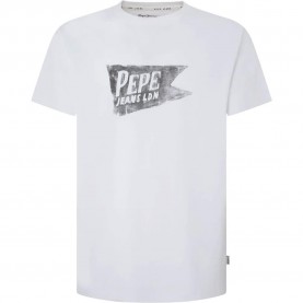 Тениска Pepe jeans Single Cardiff short sleeve T-shirt - White (White) тениска,мъжки,тениски,pepe,jeans,single,cardiff,short,sleeve,t,shirt,white,(white)