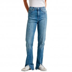 Pepe jeans Slim Split Fit high waist jeans - Blue (Denim) дамски,панталони,pepe,jeans,slim,split,fit,high,waist,jeans,blue,(denim)