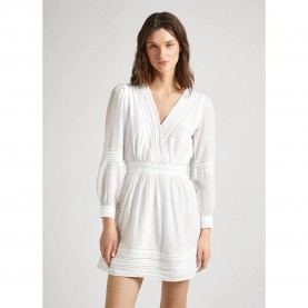 Рокля Pepe jeans Susi long sleeve short dress - Beige (White) рокля,дамски,поли,и,рокли,pepe,jeans,susi,long,sleeve,short,dress,beige,(white)