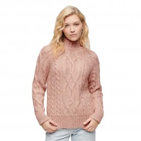 блуза,дамски,пуловери,дамски,плетени,дрехи,superdry,high,neck,cable,sweater,pink,(vintage,blush,pink,marl)