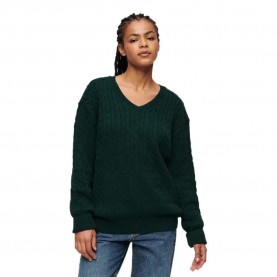 блуза,дамски,пуловери,дамски,плетени,дрехи,superdry,oversized,v,cable,v,neck,sweater,green,(dark,pine,green)