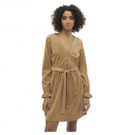 рокля,дамски,поли,и,рокли,vero,moda,linda,long,sleeve,dress,tobacco,brown,(beige)