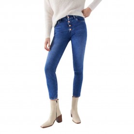 дънки,дамски,панталони,salsa,jeans,destiny,crop,slim,fit,buttons,in,the,front,jeans,blue