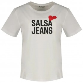 тениска,дамски,тениски,salsa,jeans,heart,branding,short,sleeve,t,shirt,white,(white)