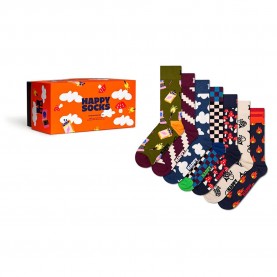 чорапи,дамски,чорапи,happy,socks,a,wild,weeks,gift,set,half,socks,7,pairs,multicolor