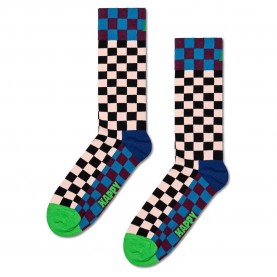 чорапи,мъжки,чорапи,happy,socks,checkerboard,half,long,socks,black,(multicolor)