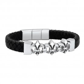бижутерия,police,s14amv01b,bracelet,silver,(black)