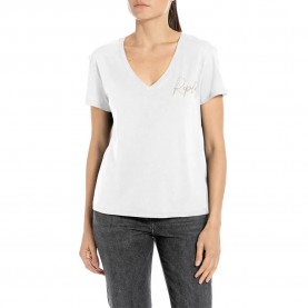 тениска,дамски,тениски,replay,w3084.000.20994,short,sleeve,v,neck,t,shirt,white,(white)