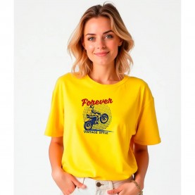 тениска,дамски,тениски,kruskis,forever,vintage,short,sleeve,t,shirt,yellow,(yellow)
