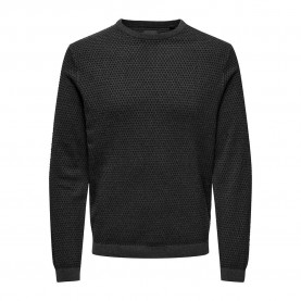 блуза,мъжки,пуловери,only,&,sons,tapa,reg,12,sweater,grey,(dark,grey,melange,pattern,black,dots)