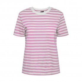 тениска,дамски,тениски,pieces,ria,short,sleeve,t,shirt,pastel,lavender,stripes,bright,white,(pink)