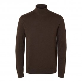 блуза,мъжки,пуловери,selected,berg,high,neck,sweater,brown,(chocolate,torte,detail,melange)