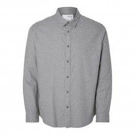 риза,с,дълъг,ръкав,мъжки,ризи,selected,slimowen,flannel,long,sleeve,shirt,grey,(medium,grey,melange,detail,solid)