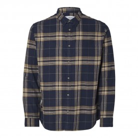 риза,с,дълъг,ръкав,мъжки,ризи,selected,slimowen,flannel,long,sleeve,shirt,blue