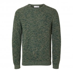 блуза,мъжки,пуловери,selected,vince,bubble,sweater,green,(rain,forest,detail,vetiver,twist)