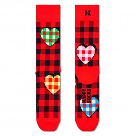 чорапи,мъжки,чорапи,happy,socks,checked,heart,half,long,socks,red