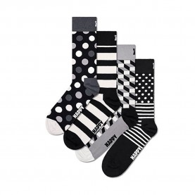 чорапи,дамски,чорапи,happy,socks,classic,black,&,whites,gift,set,half,socks,4,pairs,multicolor