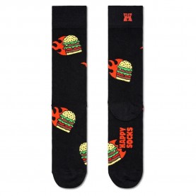 чорапи,мъжки,чорапи,happy,socks,flaming,burger,half,long,socks,multicolor,(black)