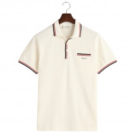 мъжки,блузи,с,яка,gant,2,col,tipping,pique,short,sleeve,polo,beige
