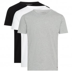 мъжко,бельо,tommy,hilfiger,um0um03138,short,sleeve,base,layer,3,units,black,white,grey,heather,(grey)