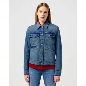 Яке Wrangler 112350343 Heritage denim jacket - Blue (Mid Stone) яке,дамски,якета,и,палта,wrangler,112350343,heritage,denim,jacket,blue,(mid,stone)