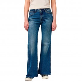 Дънки Wrangler 112351071 Wanderer Flare jeans - Blue (Mid Stone) дънки,дамски,панталони,wrangler,112351071,wanderer,flare,jeans,blue,(mid,stone)
