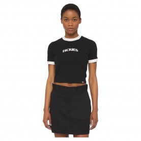фланелка,с,къс,ръкав,дамски,топове,dickies,herndon,ringer,short,sleeve,top,black
