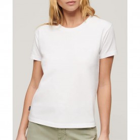 тениска,дамски,тениски,superdry,essential,logo,fitted,short,sleeve,t,shirt,optic,(white)