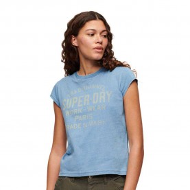 тениска,дамски,тениски,superdry,indigo,workwear,cap,short,sleeve,t,shirt,blue