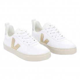 Маратонки Veja Small V-10 Laces trainers - Beige (White / Platine / Silver) маратонки,мъжки,маратонки,дамски,маратонки,veja,small,v,10,laces,trainers,beige,(white,platine,silver)