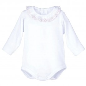 Calamaro C19001 Long Sleeve Body - White (Pink) детски,облекла,за,момчета,детски,облекла,за,момичета,calamaro,c19001,long,sleeve,body,white,(pink)