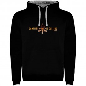 суичър,мъжки,пуловери,kruskis,campfire,is,calling,two,colour,hoodie,black,grey,(black)