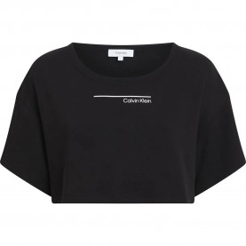 Тениска Calvin klein Box Fit short sleeve T-shirt - Black (Pvh Black) тениска,дамски,тениски,calvin,klein,box,fit,short,sleeve,t,shirt,black,(pvh,black)