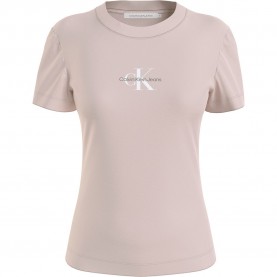 тениска,дамски,тениски,calvin,klein,jeans,monologo,short,sleeve,t,shirt,beige