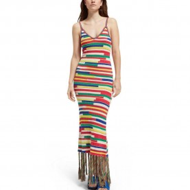 рокля,дамски,поли,и,рокли,scotch,&,soda,intarsia,long,sleeve,dress,multicolor