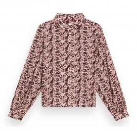риза,с,дълъг,ръкав,дамски,блузи,дамски,ризи,scotch,&,soda,printed,balloon,long,sleeve,shirt,block,floral,(pink)