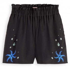 къси,панталони,дамски,панталони,scotch,&,soda,printed,pull,on,shorts,black,(sea,collage)