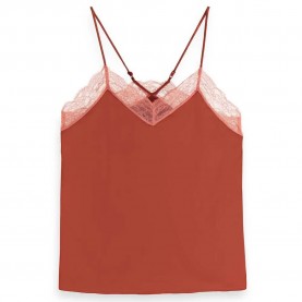 тениска,дамски,тениски,scotch,&,soda,satin,with,lace,detial,sleeveless,t,shirt,orange