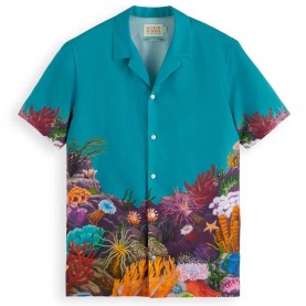 Риза с къс ръкав Scotch & soda Placement Print Tencel short sleeve shirt - Multicolor (Seanery) риза,с,къс,ръкав,мъжки,ризи,scotch,&,soda,placement,print,tencel,short,sleeve,shirt,multicolor,(seanery)
