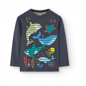 тениска,детски,тениски,boboli,318002,long,sleeve,t,shirt,multicolor,(anthracite)