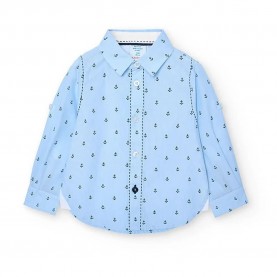 риза,с,дълъг,ръкав,детски,ризи,boboli,718354,long,sleeve,shirt,blue,(print)