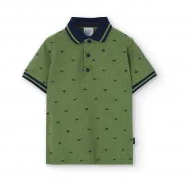 детски,блузи,с,яка,boboli,738086,short,sleeve,polo,green,(print)